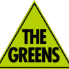 green triangle with the words "The Greens" written across it