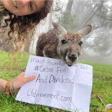 Helen Tiffin and a wallaby