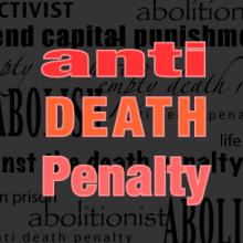 graphic that reads "anti-death penalty"