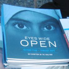 Book "Eyes Wide Open" on display.