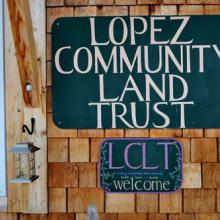 Lopez Community Land Trust sign